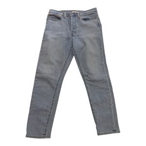 Levis Jeans Womens 30 Wedgie Skinny Light Wash Blue Button Fly Stretch Cropped